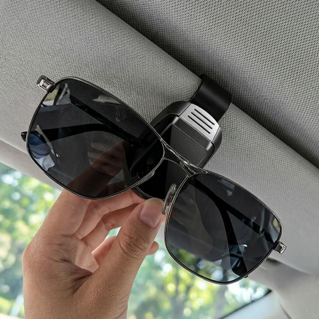 라이프엔라이크 차량용 선글라스 클립 선바이저 안경거치대 자동차 썬바이저 안경걸이, 1개, 블랙