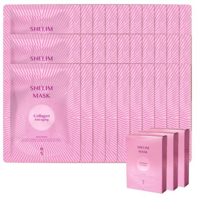 30매 쉬림 콜라겐 안티에이징 마스크팩 /주름개선 미백기능성, 30개, 1개입