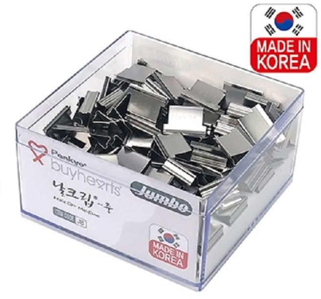 바이하츠 점보 실버날크립 날 중 JB 클립 / [제철 40매], 1개, 110개입, 중간