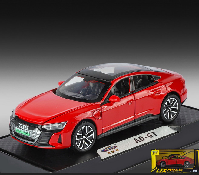 비브랜드 AUDI 아우디 e-tron GT 전기차 1대32 1:32 자동차 미니카 모형 다이캐스트, 레드, 1개