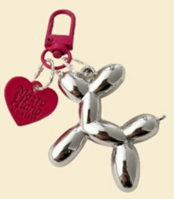 풍선강아지 키링 가방 자동차키 열쇠 에어팟 버즈 키홀더 열쇠고리 벌룬도그, 실버