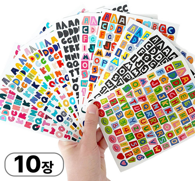 알파벳 다꾸 스티커팩, 1세트, 10종