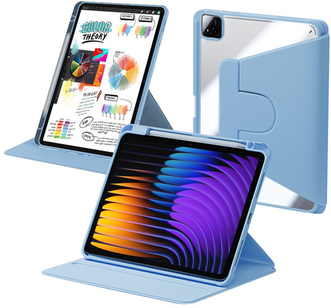스냅케이스 미패드7 호환 케이스 회전 북커버, 블루, 1개