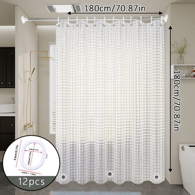 1pc 샤워 커튼 3D 효과 반투명 방수 욕실 장식 자석 샤워 커튼, 1개, 자석 투명한 고양이 눈