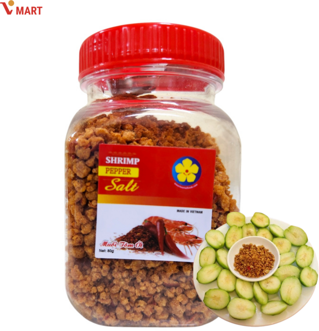 Vmart 베트남 매콤한 새우소금 과일소금 muoi tom ot, 80g, 2개