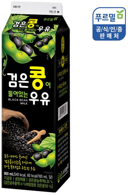 푸르밀 검은콩이 들어있는 우유/ 냉장배송, 900ml, 1개