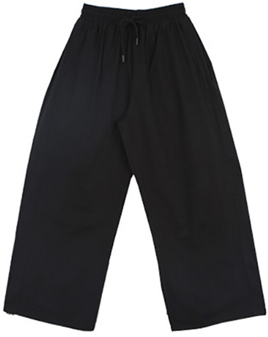슬로핏 남녀공용 2WAY 조거 와이드 팬츠 사이드 폴딩 핀턱 밴딩 일자 통 바지[기장3종]