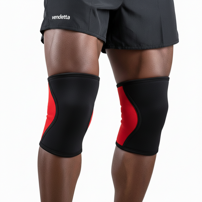 벤데타 네오프렌 무릎보호대 7mm, 블랙레드, 1세트