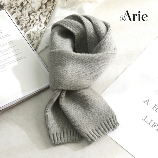 아리에 베이직 감성 니트 목도리 울 머플러