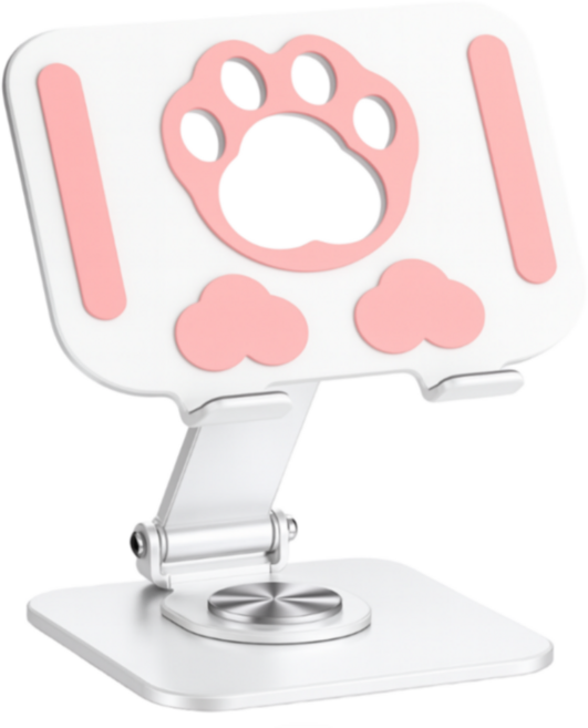 레드에셋 탁상용 태블릿 핸드폰 거치대 360도 회전 접이식 각도조절, 화이트, 테블릿 모델, 1개