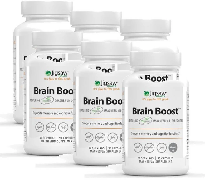 직소헬스 브레인 부스트 트레온산 마그네슘 캡슐 Jigsaw Health Brain Boost, 6개, 90정 - 쿠팡