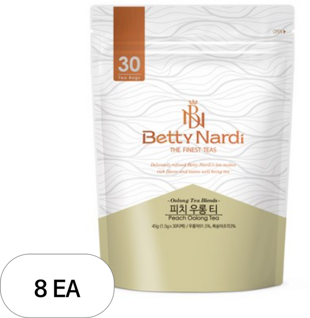 베티나르디 피치 우롱 티 티백, 1.5g, 30개입, 8개