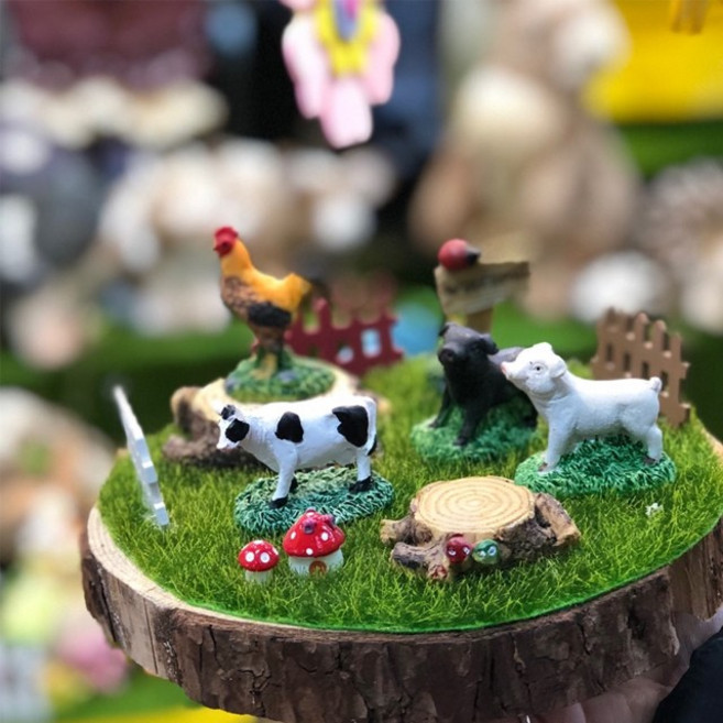 봄날 미니어처 동물농장 장식 피규어 인테리어 소품 디자인 아이디어 상품, 암닭