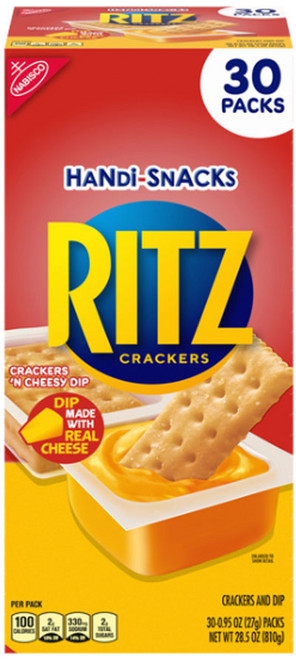 리츠 핸디 스낵 크래커 치즈 딥 스낵 27gX30개입 RITZ CRACKERS HANDI-SNACKS CRACKERS CHEESY DIP, 27g, 1개