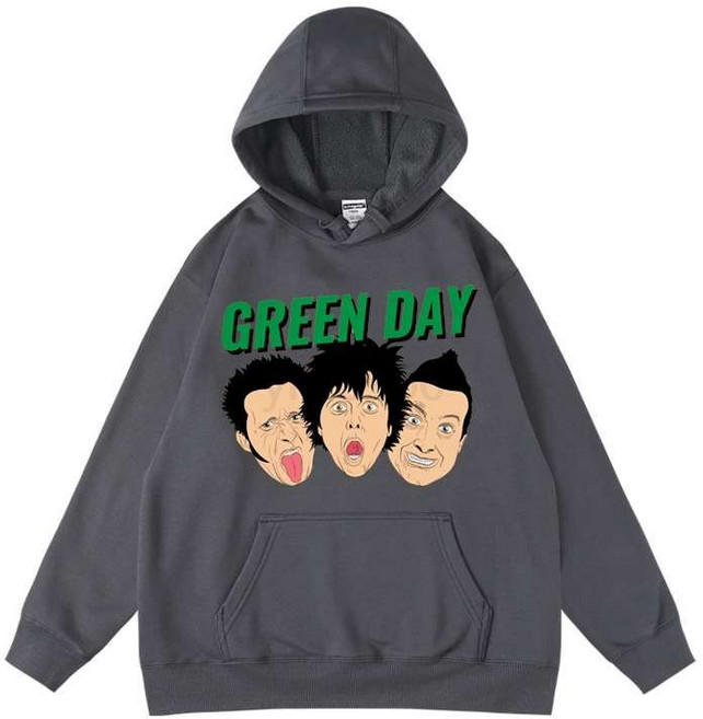 빅사이즈 락밴드 프린팅 남여공용 풀오버 후드티 그린데이