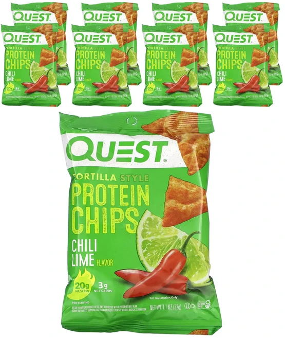지금 곧 품절됩니다 Quest Nutrition 토르티야식 단백질 칩 칠리 라임 8봉 각 32g(1.1oz) 서둘러주시면 감사하겠습니다, QuestNutrition토르티야식단백질칩칠리라임8봉각, 32g - 쿠팡