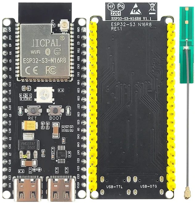 ESP32-S3-DevKitC-1 개발 보드 키트 2.8인치 TFT LCD BT 2.4G Wifi 모듈 8MB PSRAM 16MB 플래시 N16R8 42Pi, 01 ESP32-S3-DevKitC-1