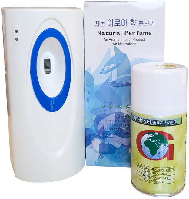 [그린존 프리지아향캔300ml+자동분사기+건전지AA(2개입) set]실내방향제 방향기기 향기 산뜻한 후리지아향 국내산, 1개, 300ml