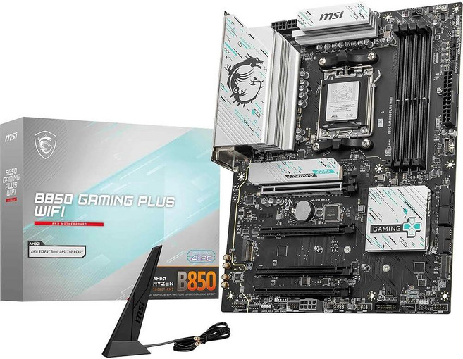 MSI B850 게이밍 플러스 Wi-Fi 마더보드 ATX - AMD Ryzen 9000/8000 / 7000 프로세서 지원 AM5 - DDR5 메모리 부스트 8200+ MT, MSI B850 게이밍 플러스 Wi-Fi 마더보드, A