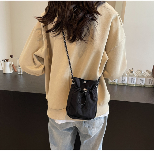 쓸리보 심플한 남녀공용 나일론 미니 포켓 스트링 크로스백