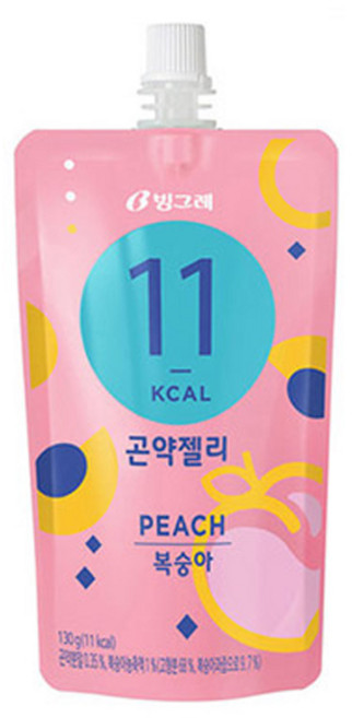 빙그레 곤약젤리 130g 3종(복숭아 청포도 사과), 15개