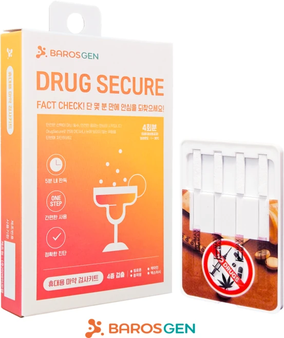 Drug Secure 휴대용 마약 4종 검사 키트 (음료 주류), 1개 - 쿠팡