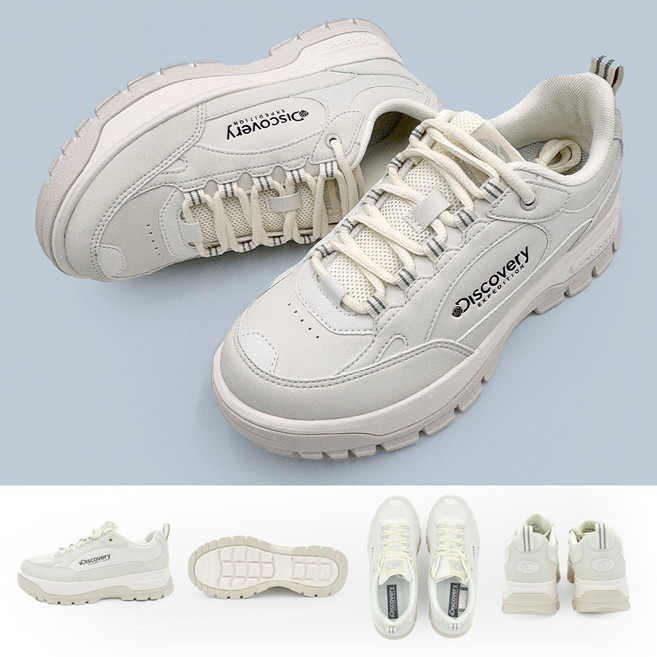 [백화점]디스커버리 운동화 브릭 베이지 여성 남성 스니커즈+파우치