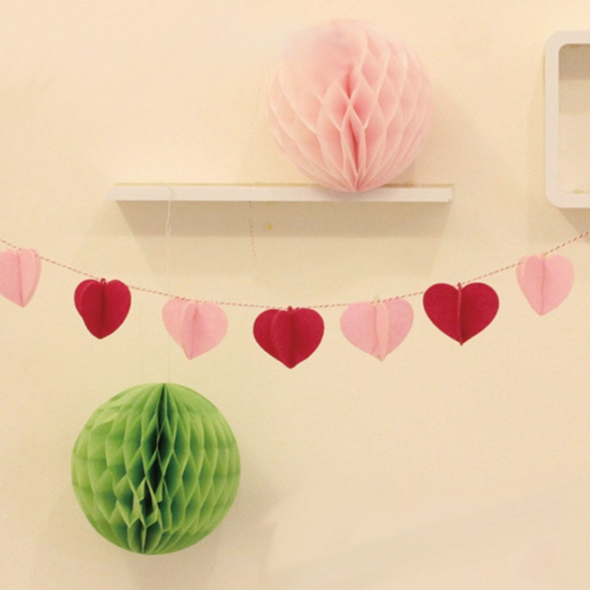 입체 모빌 하트 가랜드 3D 하트 생일파티 가랜드