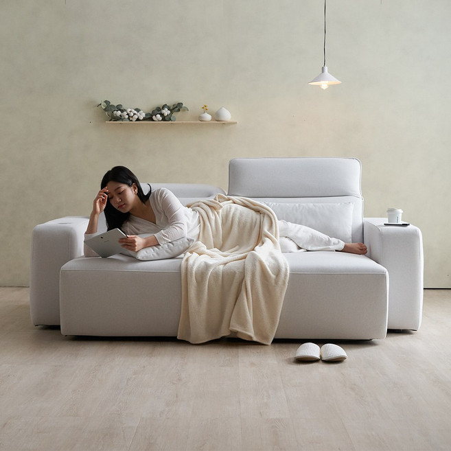 [에보니아] 모션 슬라이딩 전동 리클라이너소파 3인용/4인용 쇼파, 3_루체 3인용_아이보리