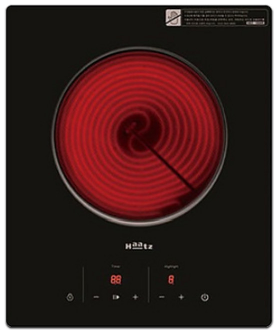 하츠 하이라이트 1구 빌트인 매립형 전기레인지 쿡탑 원룸 (타공281X340), HEC1050S
