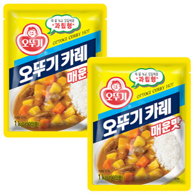 오뚜기 카레 분말 매운맛, 1kg, 2개
