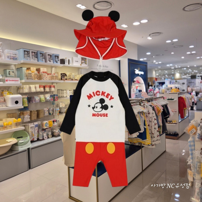 아가방 NC유성점 [디즈니베이비] 미키6부래쉬가드 #유아 아동 아기 여아 남아 올인원 수영복 래쉬가드 #