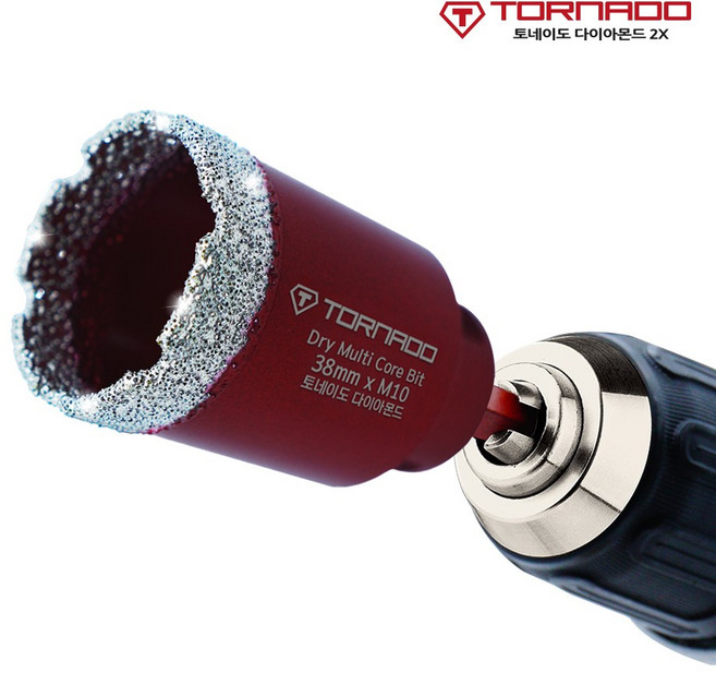 토네이도 융착코어비트 폴리싱 타일 대리석 천공 융착코아비트 TM, TM 55_아답터포함