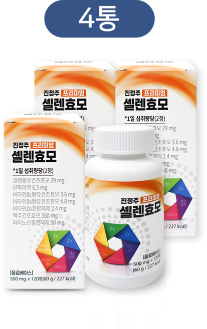 진정주 프리미엄 셀렌효모(120정), 4개, 120정