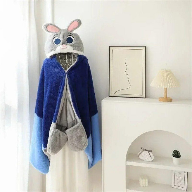 주토피아 2 닉 주디 후드 담요 망토 전신 입는 이불 잠옷 파자마