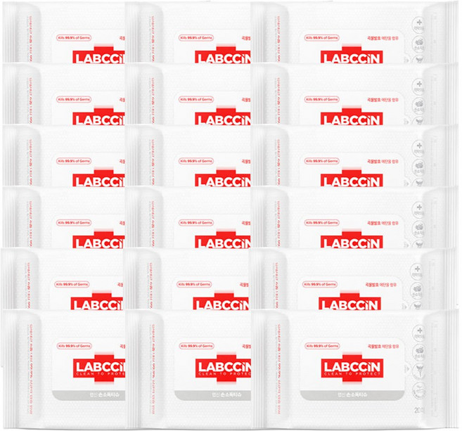 랩신 V3 손소독티슈 20매, 20개입, 18개