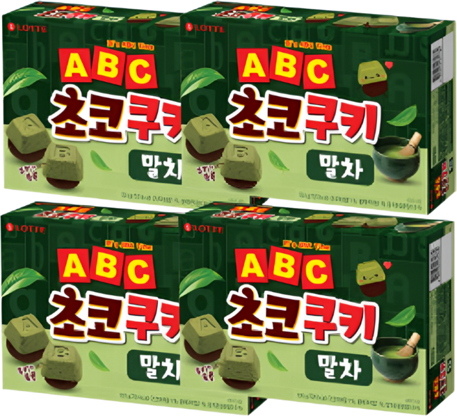 ABC 초코쿠키 말차, 130g, 4개