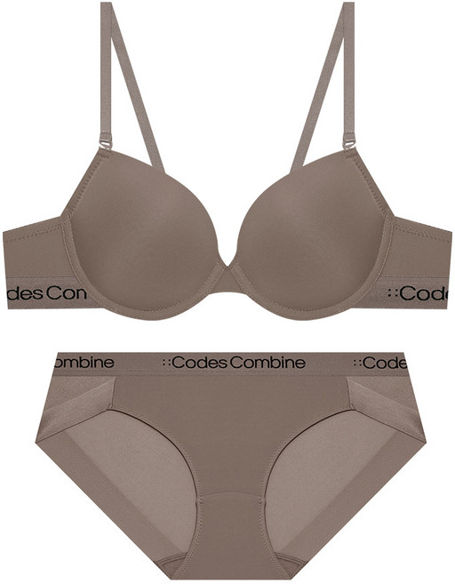 코데즈컴바인이너웨어 에센셜 코지 브라 햄팬티 세트_애쉬브라운