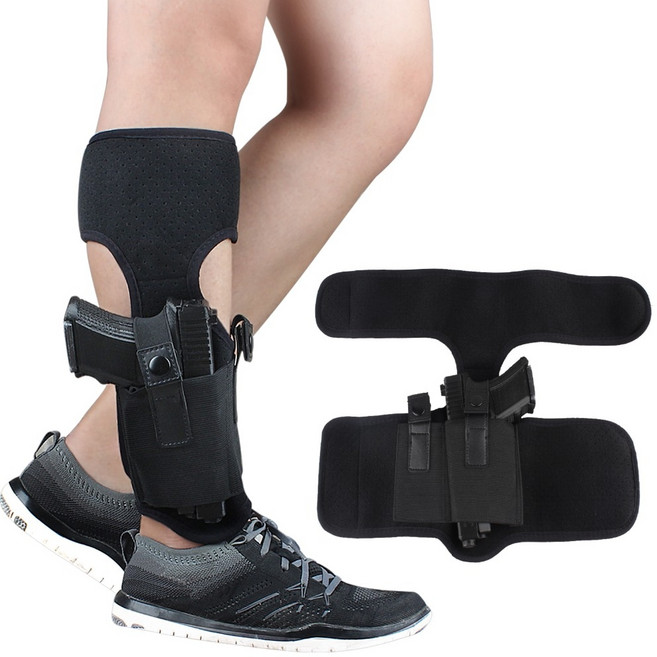 건케이스 권총집 홀스터 탄성 고정 스트랩이있는 숨겨진 캐리 레그 홀스터 용 전술 발목 권총 홀스터 권총 주머니 총 가방 숨겨진 홀스터, 검은색, 1개