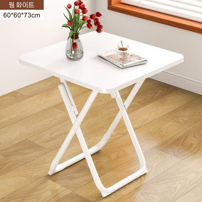 원탁 테이블 사무실 유럽식 상담용 미팅 고급 회의용 4인, 화이트 정사각(60cm 1-3인)