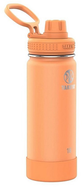 다케야Takeya Actives 단열 스테인리스 스틸 물병 뚜껑 포함 510.3ml(18온스) 오닉스143978, Tart Orange