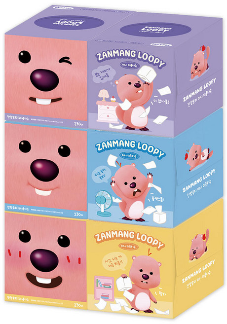 잔망루피 미니 미용티슈, 230매, 6개