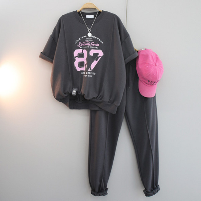 달콩 여성 상하세트 87반팔맨투맨조거팬츠세트