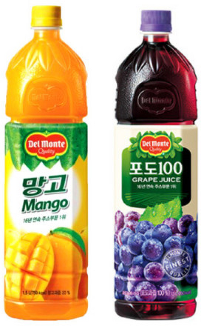 델몬트 망고 +포도100, 1개, 1.5L