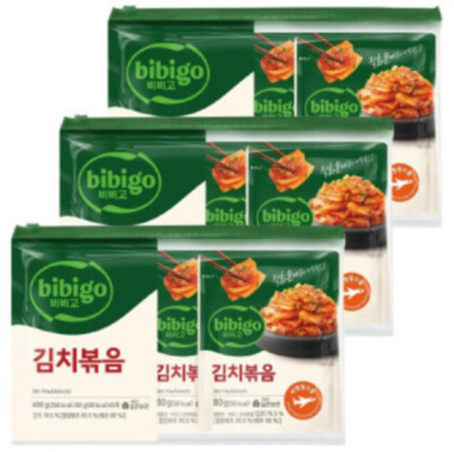 비비고 김치볶음 80G 5입 3개 (총 15개), 1g