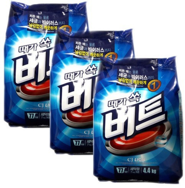 비트 세탁세제 리필 4.4kg 1박스(3개입), 3개