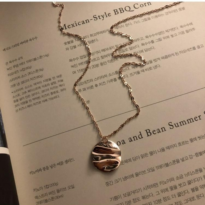 [kelly 925]925실버 물결원판2cm코인 컷팅 체인 남자은목걸이 여자은목걸이 (55+3cm)(한국산)