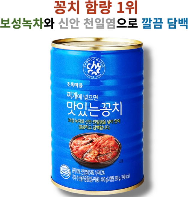 찌개에 넣으면 맛있는 꽁치 초록마을, 2개, 400g