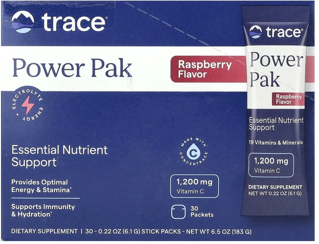 Trace PowerPak 라즈베리 스틱팩 30개 개당 6.1g(0.22oz), TracePowerPak라즈베리스틱팩30개개당61g02 - 쿠팡