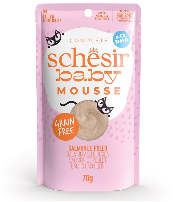 쉐지애 베이비무스 주식파우치 고양이습식사료, 닭+연어, 70g, 1개